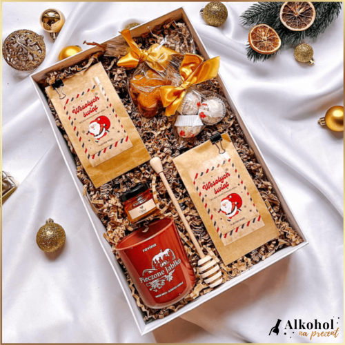 GWIAZDOR ZESTAW 2 KAW ZE ŚWIECZKĄ I SŁODYCZAMI - PREZENT NA BOŻE NARODZENIE