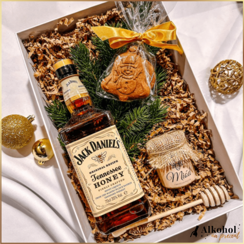 ŚWIĄTECZNY ZESTAW JACK DANIEL'S HONEY + CIASTKA - ZESTAW PREZENTOWY NA BOŻE NARODZENIE
