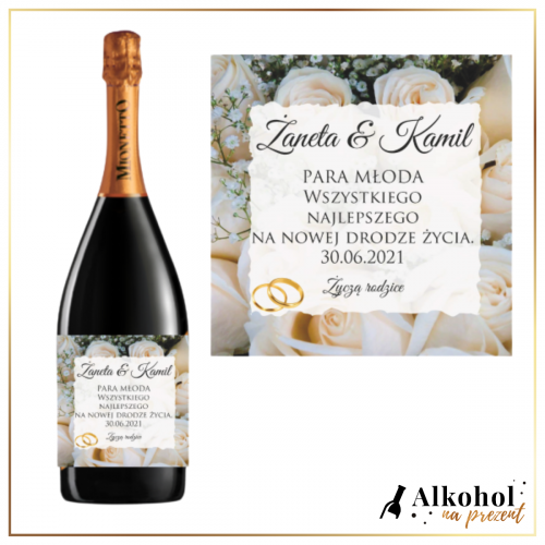 PARA MŁODA BIAŁE RÓŻE 1,5L MIONETTO D.O.C. TREVISO - PREZENT NA ŚLUB