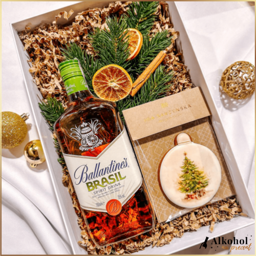 ŚWIĄTECZNY ZESTAW BALLANTINE'S BRASIL + PIERNIK - ZESTAW PREZENTOWY NA BOŻE NARODZENIE