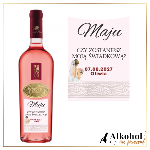 ŚWIADKOWA WINO DAOS MUSCAT ROSE - PREZENT DLA ŚWIADKOWEJ