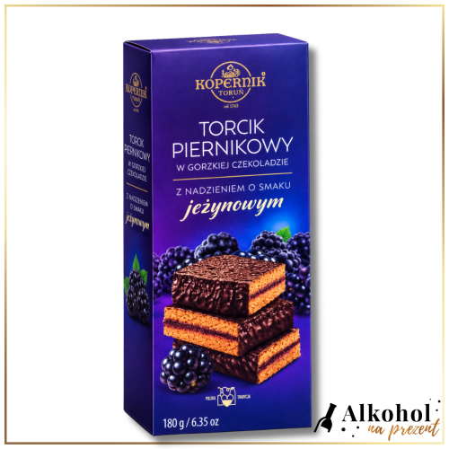 TORCIK PIERNIKOWY W GORZKIEJ CZEKOLADZIE Z NADZIENIEM JEŻYNOWYM 180G