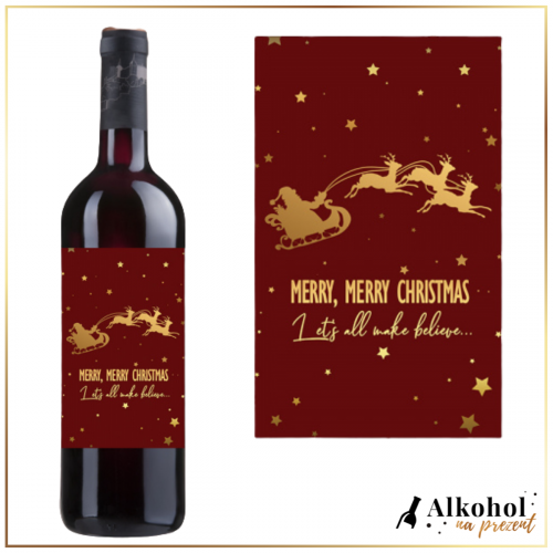 MERRY, MERRY CHRISTMAS RED WINO CZERWONE