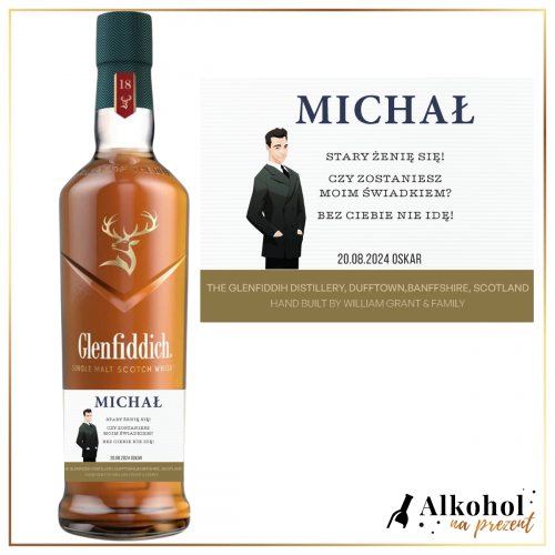ŚWIADEK WHISKY GLENFIDDICH 18YO - PREZENT DLA ŚWIADKA