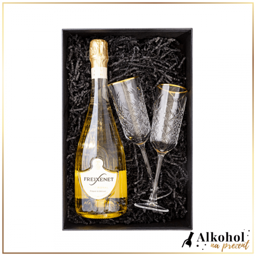 ŚWIĄTECZNY ZESTAW FREIXENET BRUT ROYAL Z KIELISZKAMI - ZESTAW PREZENTOWY NA ŚWIĘTA BOŻEGO NARODZENIA