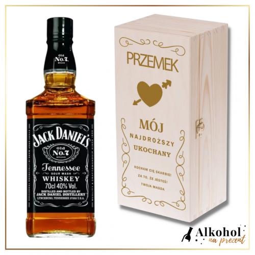 MÓJ NAJDROŻSZY UKOCHANY JACK DANIEL'S W DREWNIANEJ SKRZYNCE Z NADRUKIEM