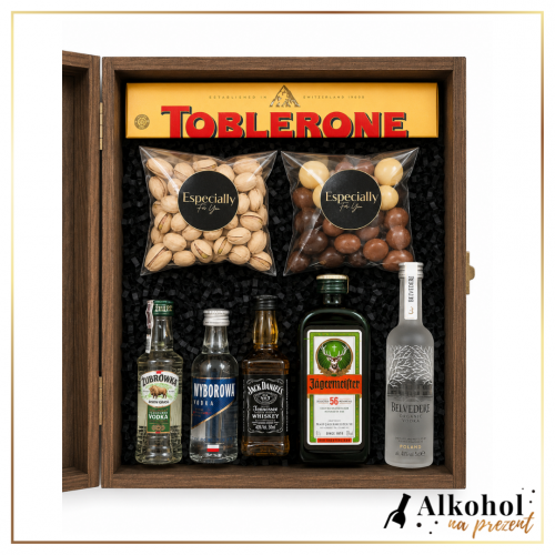 ZESTAW MINIATUREK ALKOHOLI W SKRZYNCE - ZESTAW PREZENTOWY NA KAŻDĄ OKAZJĘ