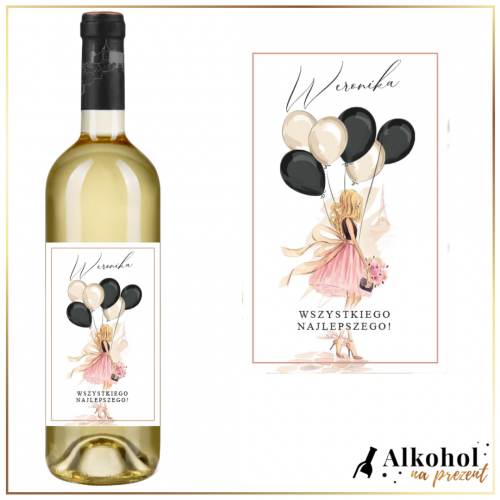 DZIEWCZYNA Z BALONAMI WINO BIAŁE
