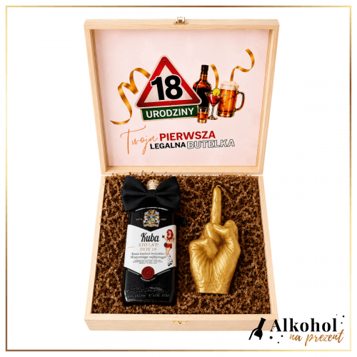 ZESTAW HOT 18 BALLANTINE'S + ŚWIECZKA HAND FCK - ZESTAW NA 18 URODZINY