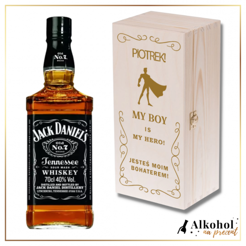 MY BOY IS MY HERO JACK DANIEL'S + PERSONALIZOWANA SKRZYNKA
