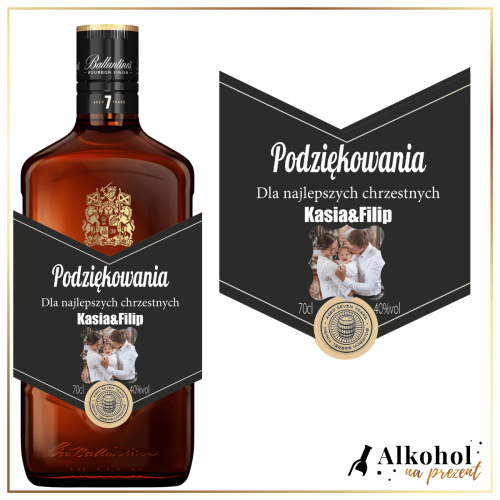 CHRZEST ŚWIĘTY BALLANTINE'S 7-LETNI - PREZENT NA PODZIĘKOWANIA DLA RODZICÓW CHRZESTNYCH