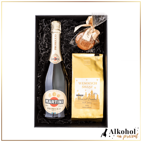 ŚWIĄTECZNY ZESTAW MARTINI PROSECCO Z KAWĄ - ZESTAW PREZENTOWY NA ŚWIĘTA BOŻEGO NARODZENIA