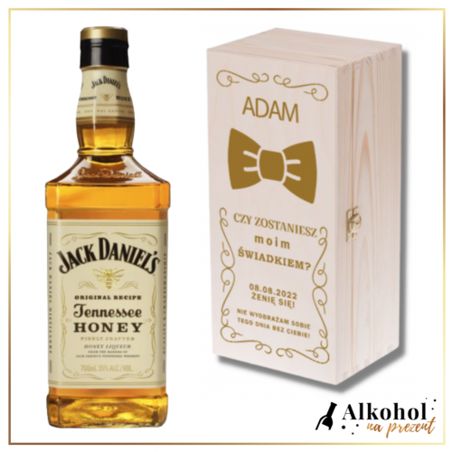 ZOSTANIESZ MOIM ŚWIADKIEM? JACK DANIEL'S HONEY + DREWNIANA SKRZYNKA Z NADRUKIEM