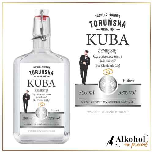 ZOSTANIESZ MOIM ŚWIADKIEM? WÓDKA TORUŃSKA CZYSTA - PREZENT DLA ŚWIADKA