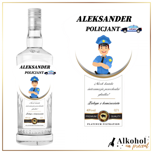 POLICJANT ŻUBRÓWKA BIAŁA - PREZENT DLA POLICJANTA