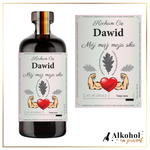 MÓJ MĄŻ MOJA SIŁA WHISKY EICHENFASS - PREZENT DLA MĘŻA