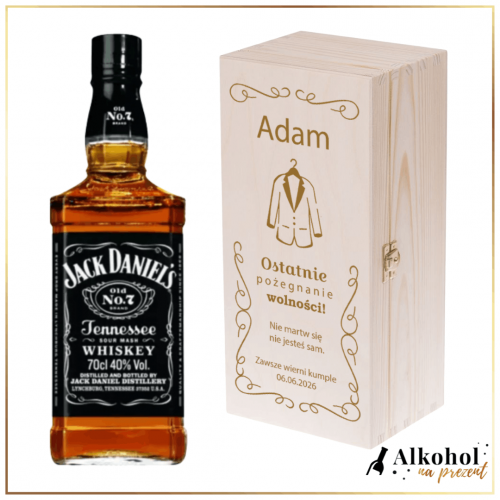 KAWALERSKI JACK DANIEL'S W SKRZYNCE Z NADRUKIEM - PREZENT NA WIECZÓR KAWALERSKI