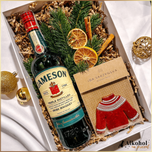 ŚWIĄTECZNY ZESTAW JAMESON IRISH + PIERNIK SWETEREK - ZESTAW PREZENTOWY NA BOŻE NARODZENIE