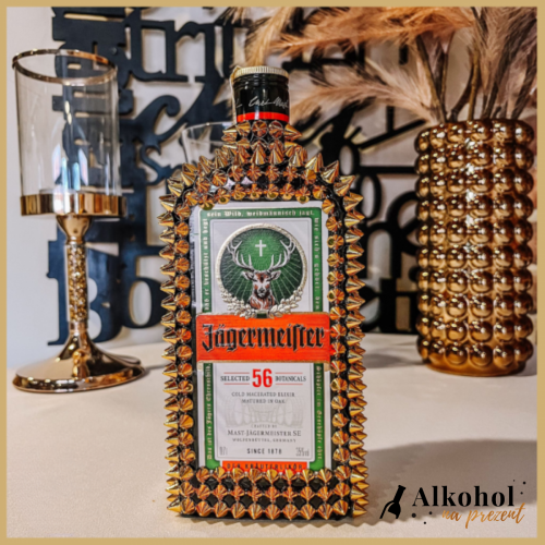 JAGERMEISTER ZE ZŁOTYMI KOLCAMI - PREZENT NA URODZINY