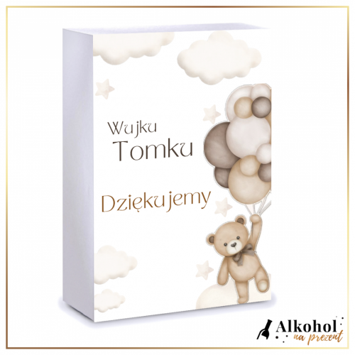 DZIĘKUJEMY WUJKU DUŻE PUDEŁKO Z NADRUKIEM - PREZENT DLA CHRZESTNEGO