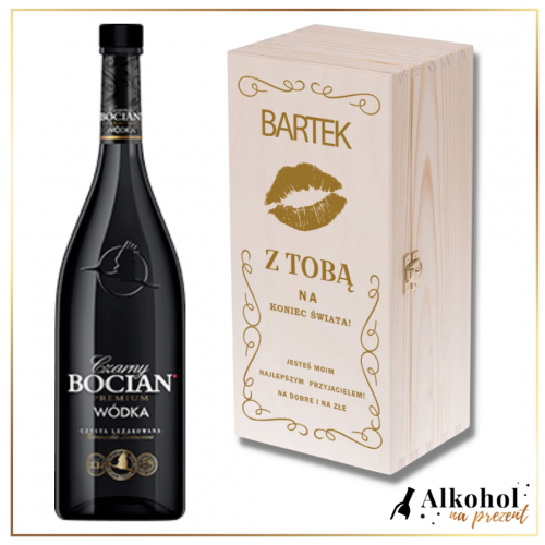 NA KONIEC ŚWIATA BOCIAN CZARNY + PERSONALIZOWANA SKRZYNKA DREWNIANA