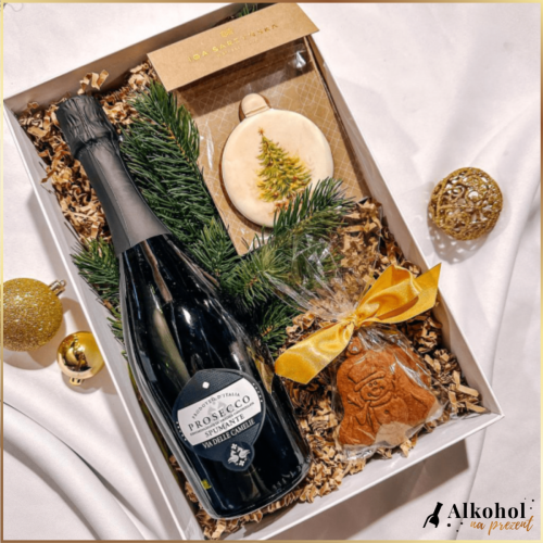 ŚWIĄTECZNY ZESTAW PROSECCO VILLA CAMELIE + PIERNIK - ZESTAW PREZENTOWY NA BOŻE NARODZENIE