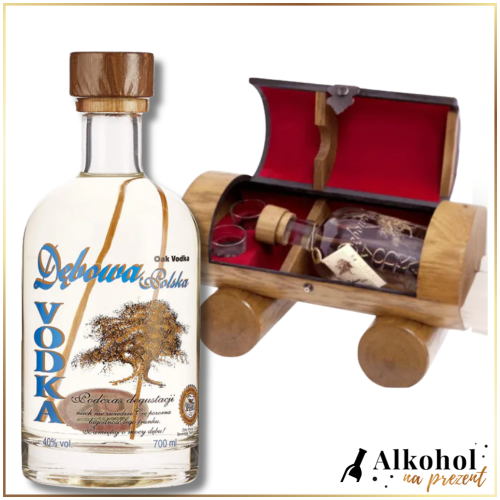 WÓDKA DĘBOWA POLSKA 0.7L + KUFEREK + 2 KIELISZKI