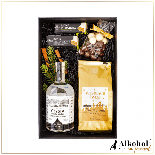 ŚWIĄTECZNY ZESTAW WÓDKA JAKOB HABERFELD CZYSTA - ZESTAW PREZENTOWY NA ŚWIĘTA BOŻEGO NARODZENIA