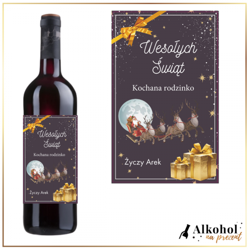 PREZENTY Z KOKARDĄ WINO CZERWONE - PREZENT NA WIGILIĘ