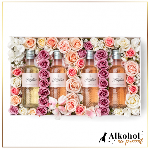 ZESTAW MINI FREIXENET WE FLOWERBOX - EKSKLUZYWNY PREZENT DLA NIEJ