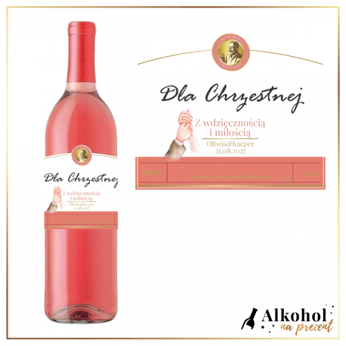 CHRZESTNA CARLO ROSSI PINK MOSCATO - PREZENT NA PODZIĘKOWANIA DLA CHRZESTNEJ