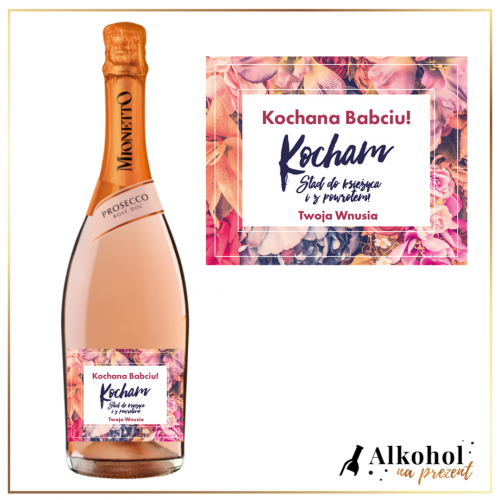 KWIATOWA BABCIA PROSECCO MIONETTO ROSÉ - PROSECCO NA PREZENT NA DZIEŃ BABCI