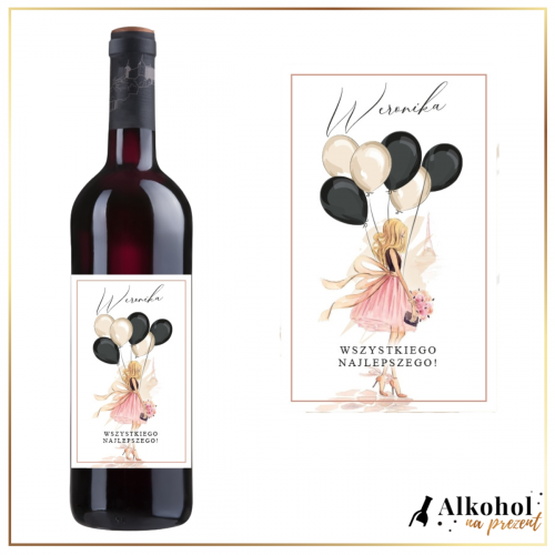 DZIEWCZYNA Z BALONAMI WINO CZERWONE