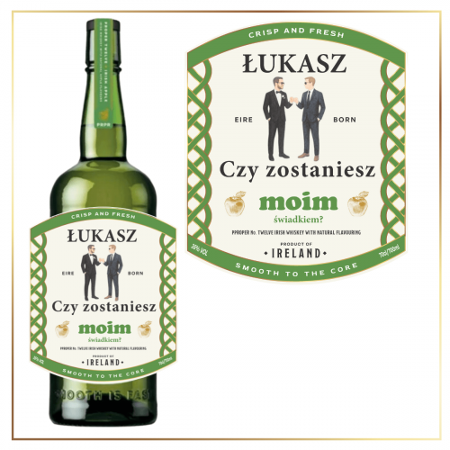 ŚWIADEK WHISKEY PROPER NO. TWELVE APPLE - PERSONALIZOWANY PREZENT DLA ŚWIADKA
