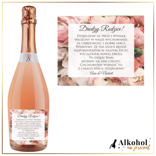 PODZIĘKOWANIA PIWONIE AMANTI PROSECCO ROSE - PREZENT NA PODZIĘKOWANIA DLA RODZICÓW