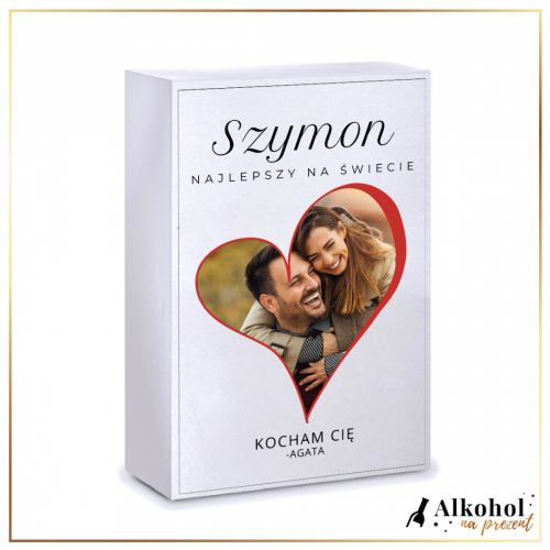 SERCE DUŻE PUDEŁKO Z NADRUKIEM I ZDJĘCIEM - PREZENT NA DZIEŃ CHŁOPAKA