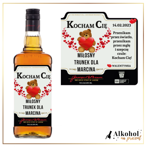 MIŚ WALENTYNKOWY JIM BEAM WHITE - PREZENT DLA NIEGO