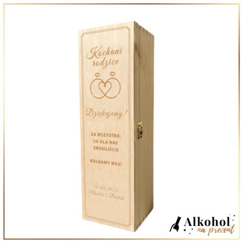 PODZIĘKOWANIA SKRZYNKA NA WINO Z NADRUKIEM - PREZENT NA PODZIĘKOWANIA