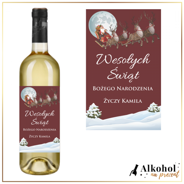 SANIE MIKOŁAJA WINO BIAŁE - PREZENT NA ŚWIĘTA BOŻEGO NARODZENIA