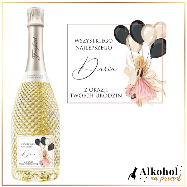 DZIEWCZYNA Z BALONAMI FREIXENET PROSECCO DOC - PREZENT NA URODZINY
