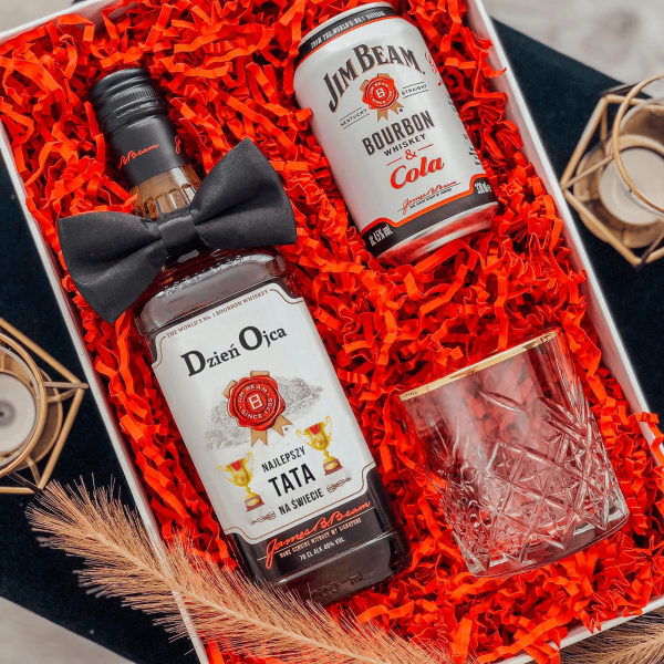 DZIEŃ OJCA ZESTAW JIM BEAM WHITE Z PUSZKĄ - PREZENT NA DZIEŃ TATY