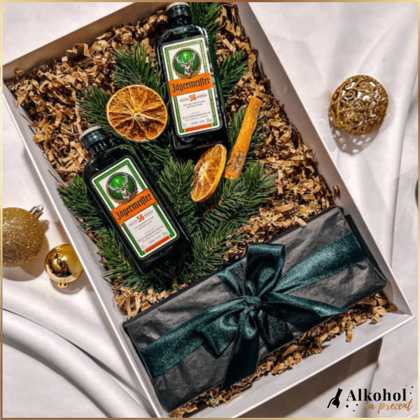ŚWIĄTECZNY ZESTAW 2X JAGERMEISTER MINI + PIERNIKI - ZESTAW PREZENTOWY NA BOŻE NARODZENIE