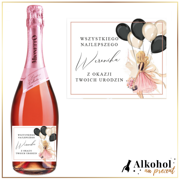 DZIEWCZYNA Z BALONAMI PROSECCO MIONETTO ROSÉ