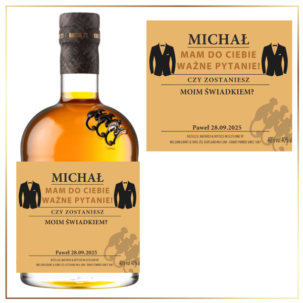 ŚWIADEK WHISKY MONKEY SHOULDER - ALKOHOL NA PREZENT DLA ŚWIADKA