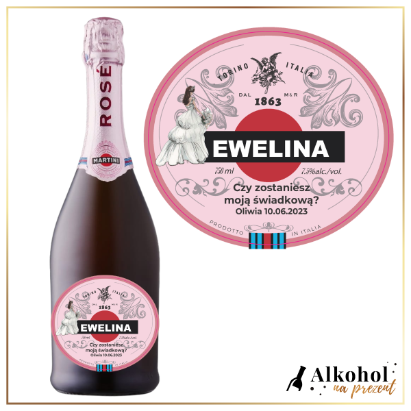 ŚWIADKOWA MARTINI ROSE EXTRA DRY - PREZENT DLA ŚWIADKOWEJ