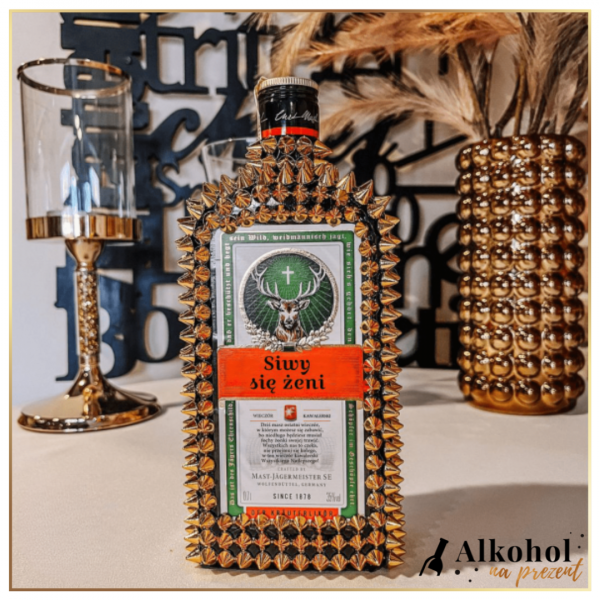 ALARM WIECZÓR KAWALERSKI JAGERMEISTER ZE ZŁOTYMI KOLCAMI - PREZENT NA WIECZÓR KAWALERSKI