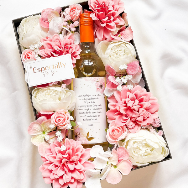 DZIEŃ MAMY WINO BIAŁE FLOWER BOX