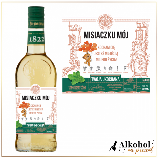 MIŁOSNA WÓDKA ŻOŁĄDKOWA GORZKA Z MIĘTĄ - PREZENT MIŁOSNY
