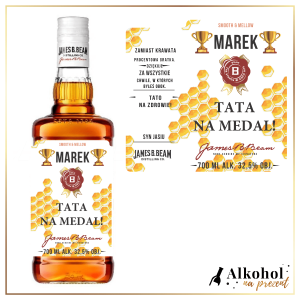 NAJLEPSZY TATA NA ŚWIECIE JIM BEAM HONEY- PREZENT NA DZIEŃ TATY