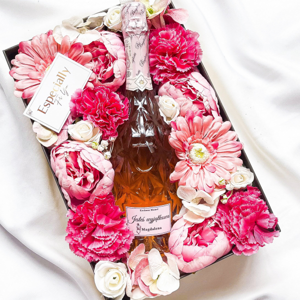 JESTEŚ WYJĄTKOWA BAGLIETTI PROSECCO NO 6 WE FLOWERBOX - PREZENT DLA MAMY